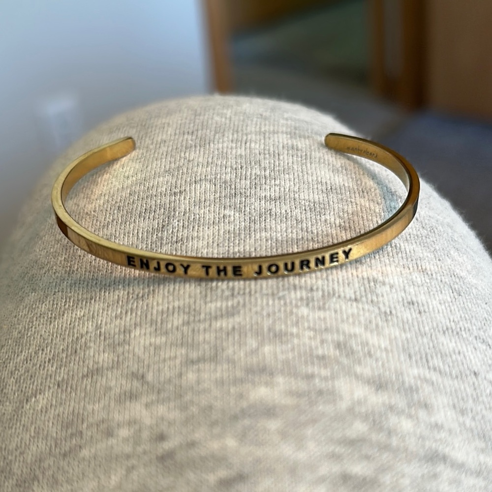 Gold Inspirational Bangle Bracelet - Enjoy the Journey